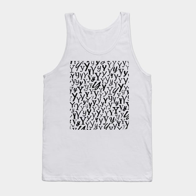 Y - Typography (Black) Tank Top by gillianembers